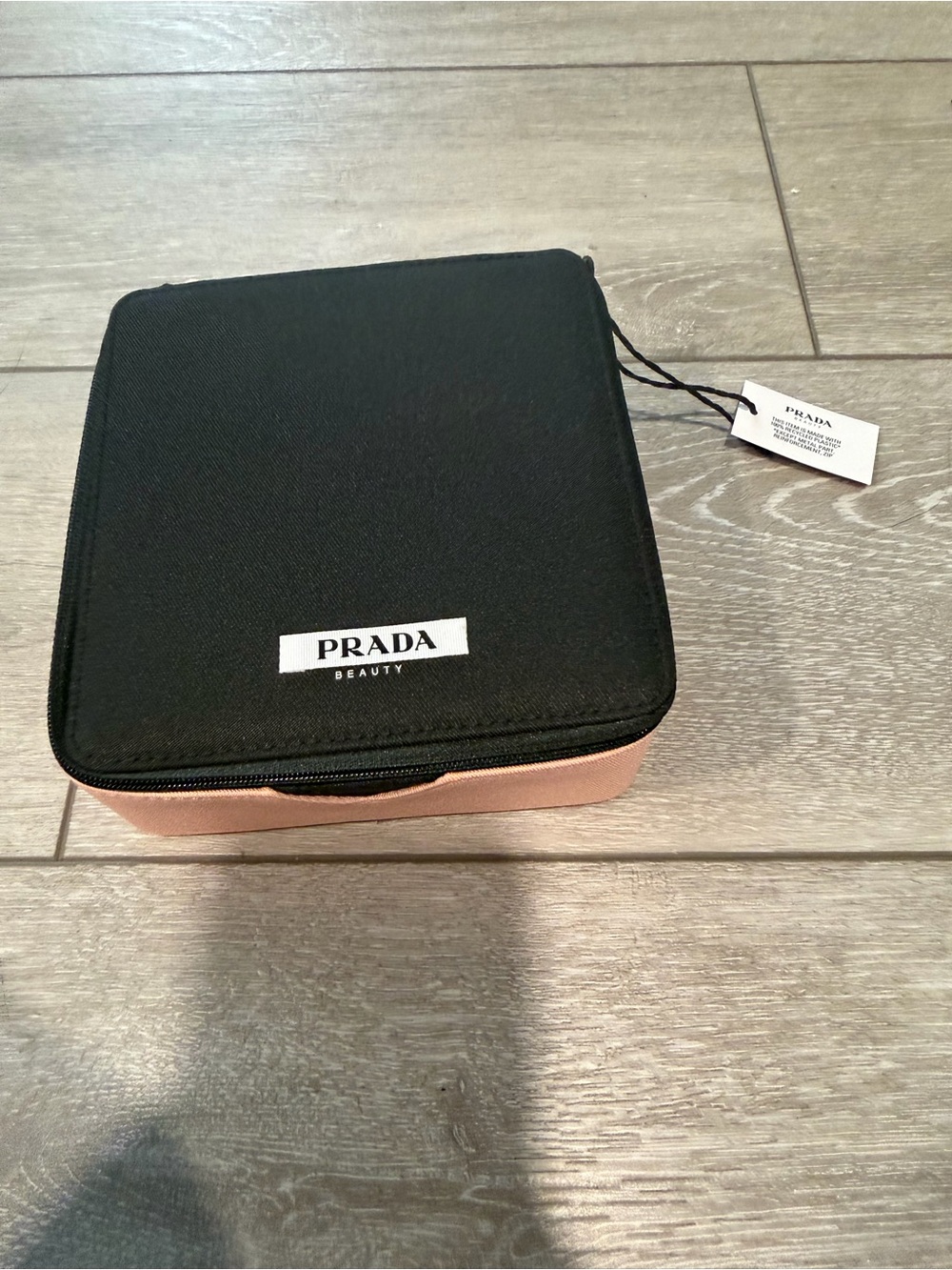 Prada Beauty Black and Pink Travel Pouch